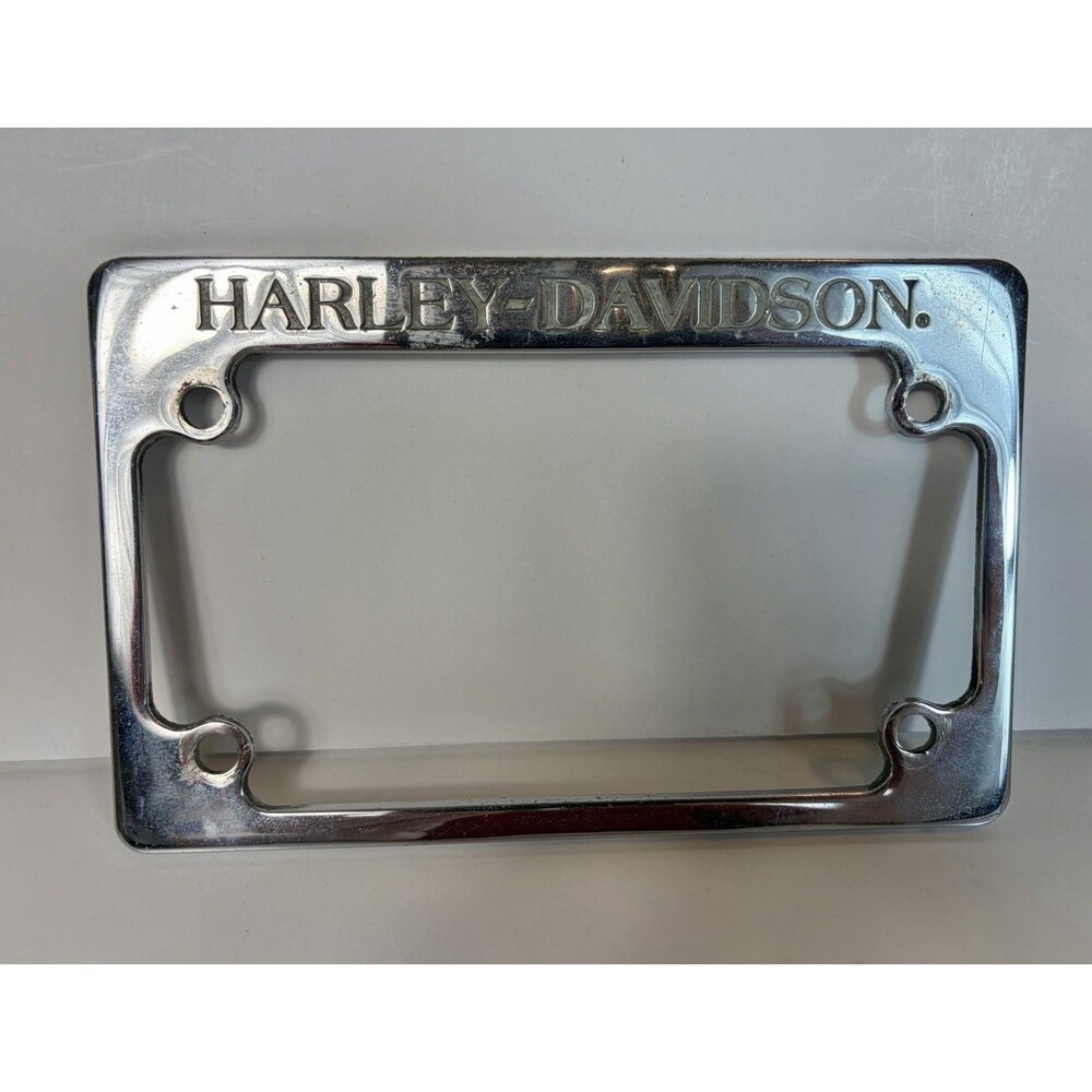 Harley Davidson License Plate Frame Motorcycle 7.25” X 4.5” Chrome